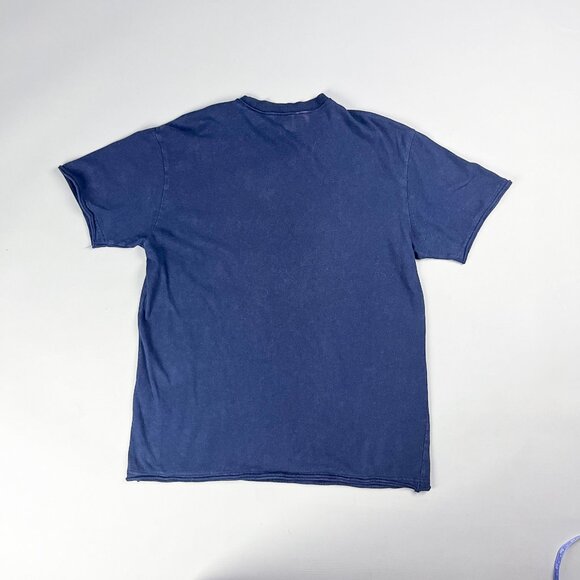 Vintage Graphic T-Shirt | Y2K Blue 'Rock The Casbah' Studded Large Front Graphic - Picture 4 of 8